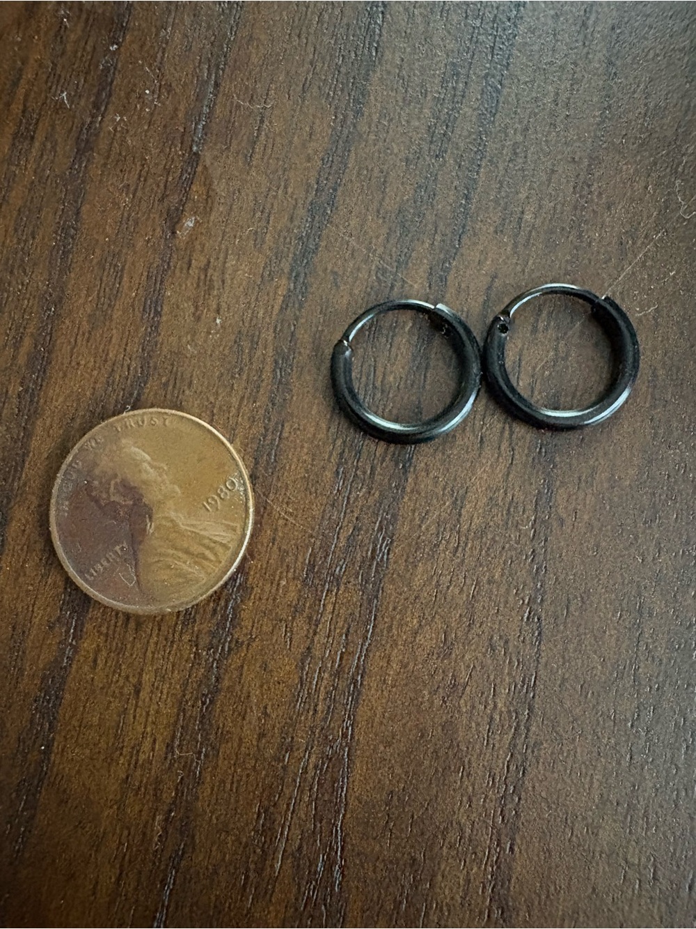 Black Stainless Steel Huggie Hoop Earrings
